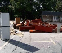 The Denham Springs church pews were destroyed by flood waters. The pews had to be pulled out of the building in an effort to prevent mold from growing inside the building.